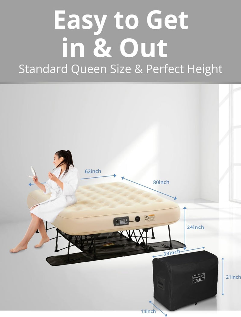 CAMA COLCHON AUTOINFLABLE PORTATIL CON MARCO Y RUEDAS