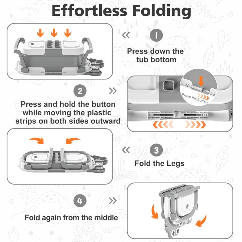 BAÑERA PLEGABLE PORTTIL PARA BEBE +TERMOMETRO INCLUIDO