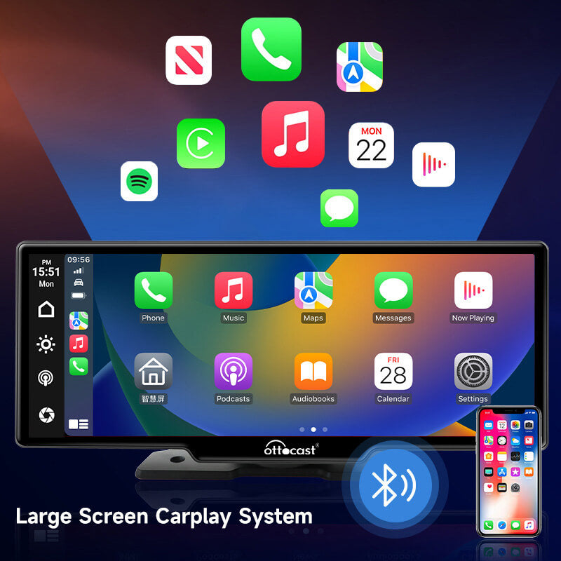 Producto casi agotado… ¡Compra ahora antes de que desaparezca! - Pantalla portátil para automóvil de 10" con Apple CarPlay y Android Auto